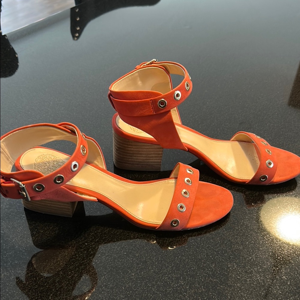 Stylish Orange Sandals with Block Heel